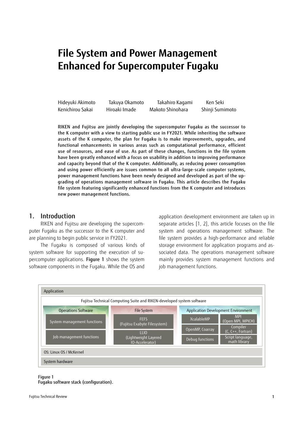 File System and Power Management Enhanced for Supercomputer Fugaku