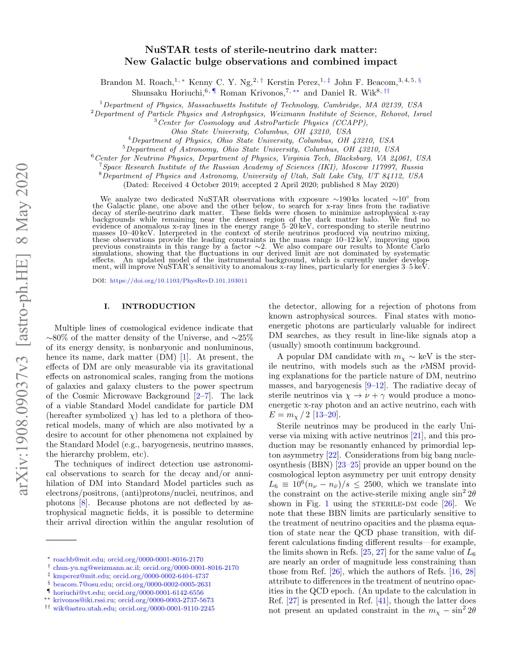 Arxiv:1908.09037V3 [Astro-Ph.HE] 8 May 2020