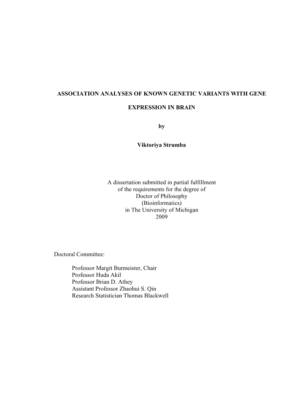 Association Analyses of Known Genetic Variants with Gene