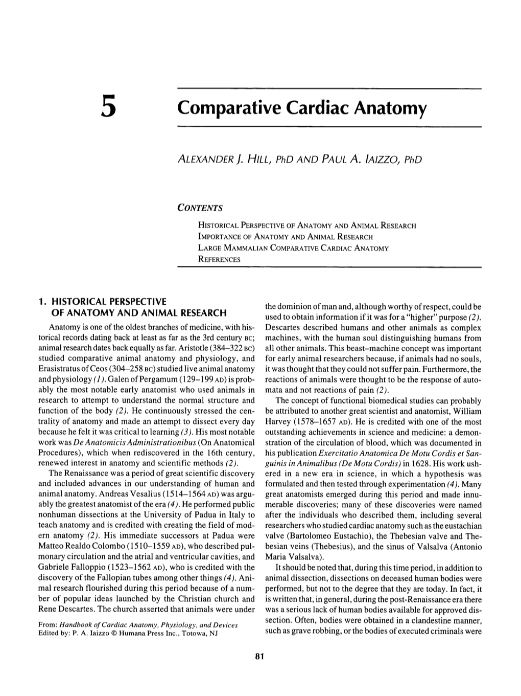 Comparative Cardiac Anatomy