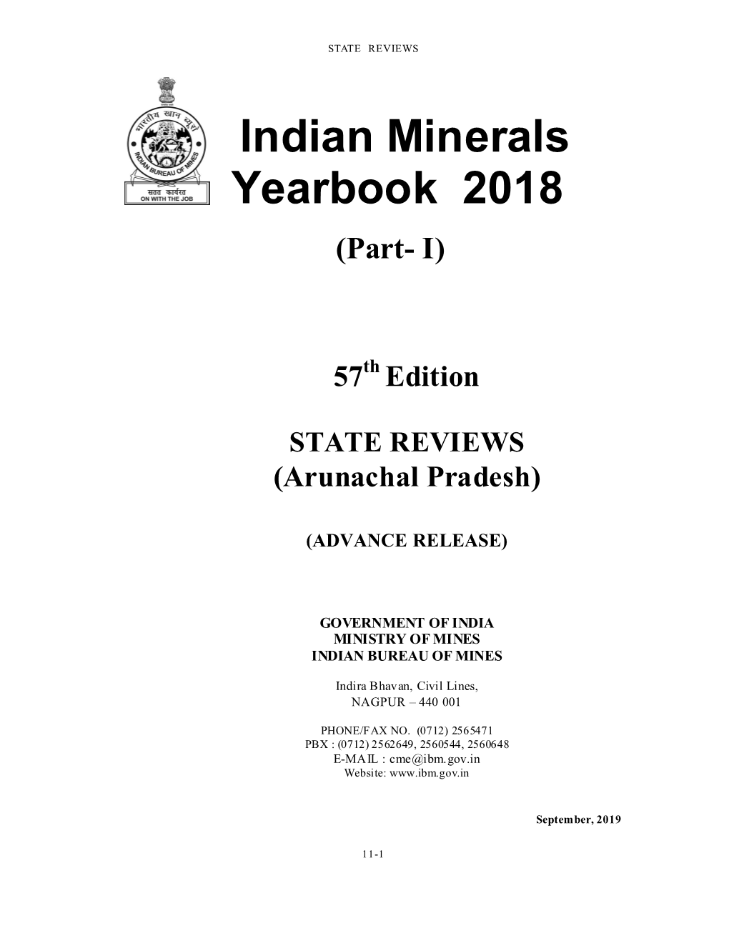 Indian Minerals Yearbook 2018