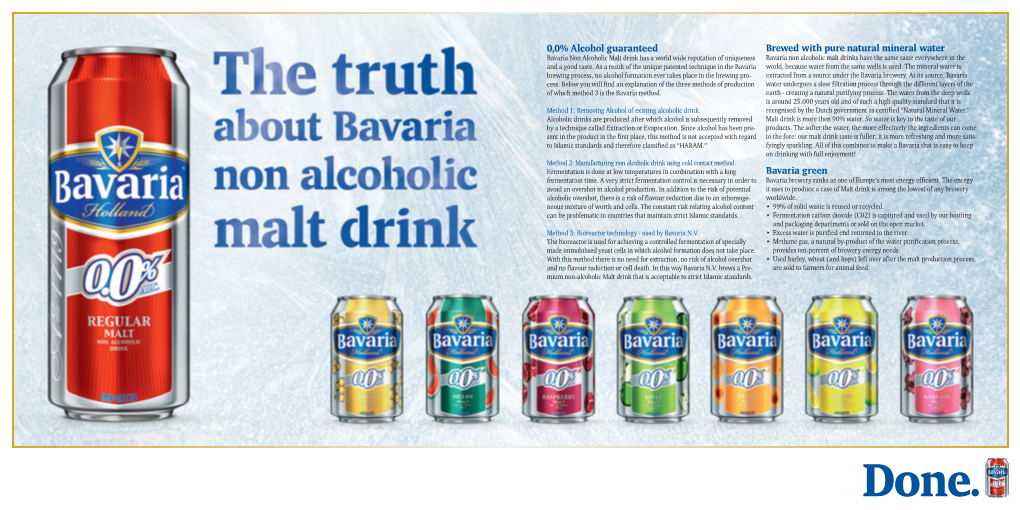 0,0% Alcohol Guaranteed Brewed with Pure Natural Mineral Water Bavaria
