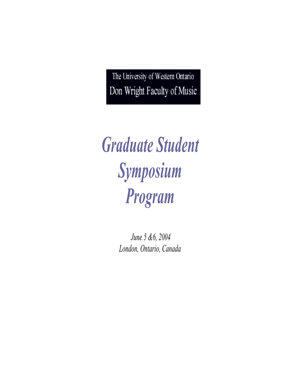 Graduate Student Symposium Program