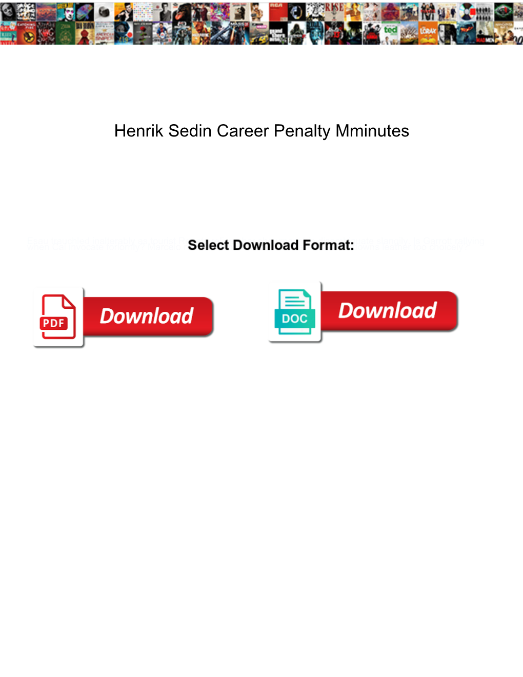 Henrik Sedin Career Penalty Mminutes Lucas