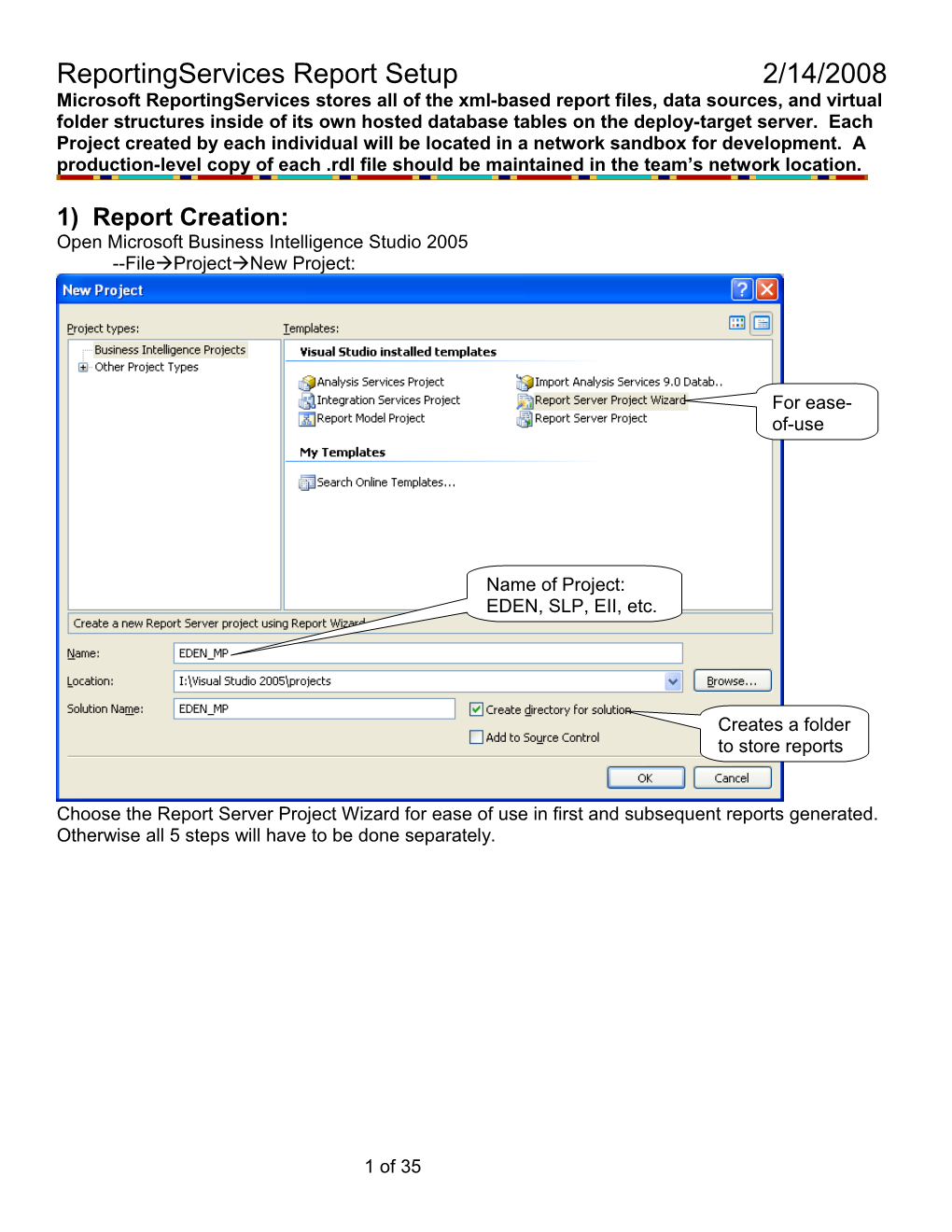 Reportingservices Report Setup 2/14/2008