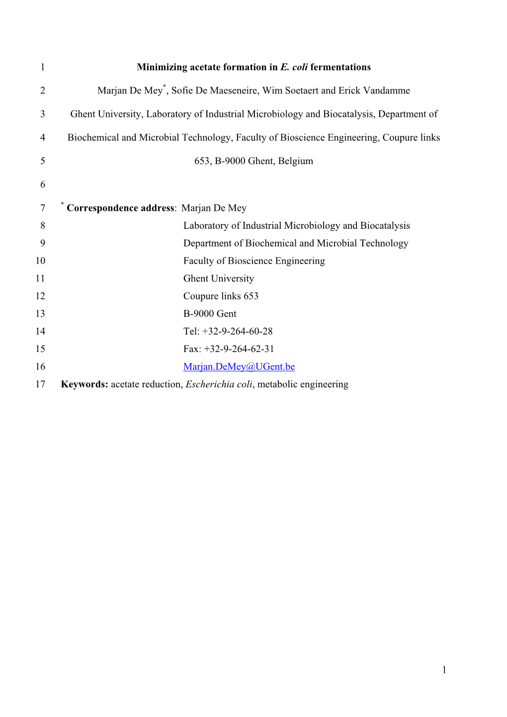 Construction and Enzymatic Characterization of E