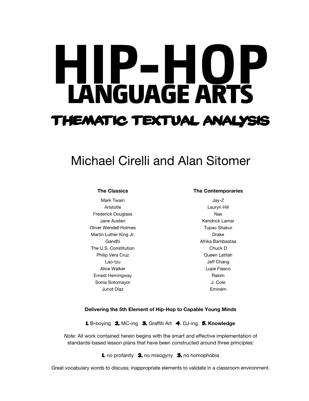 Language Arts Thematic Textual Analysis