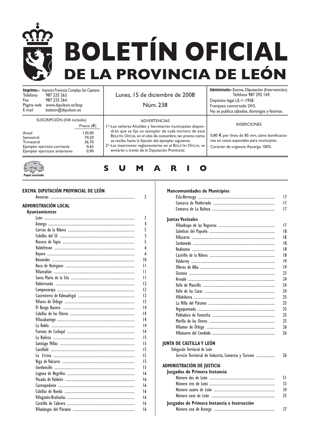 BOLETÍN OFICIAL DE LA PROVINCIA DE LEÓN Imprime.– Imprenta Provincial