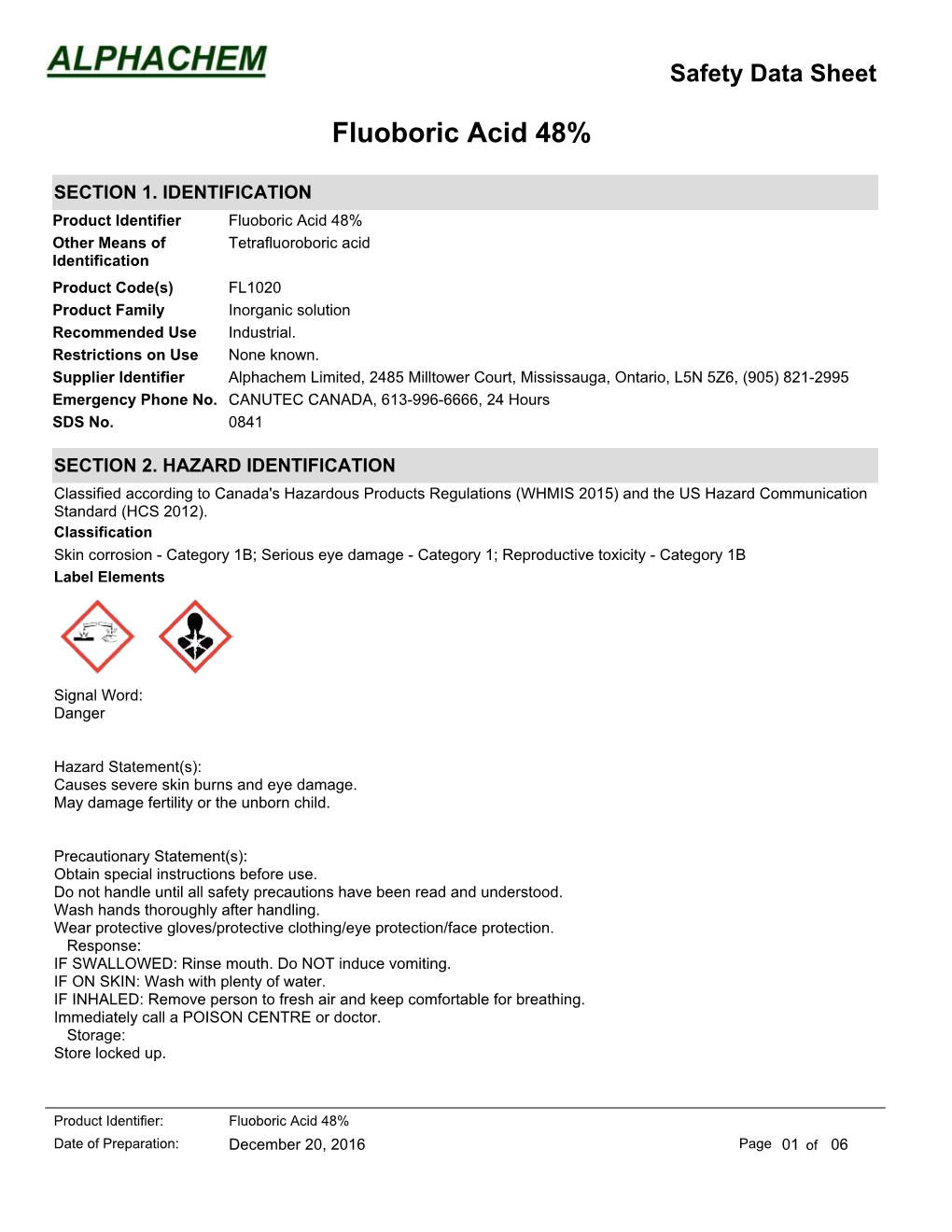 Fluoboric Acid 48%