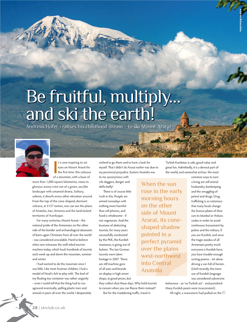 Be Fruitful, Multiply… and Ski the Earth! Andreas Hofer Realises His Childhood Dream – to Ski Mount Ararat
