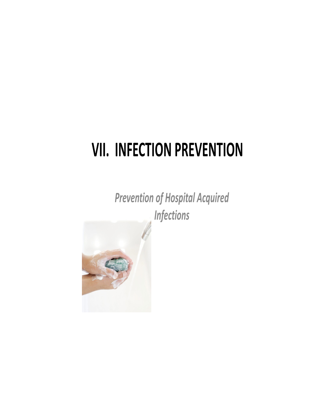 Vii. Infection Prevention