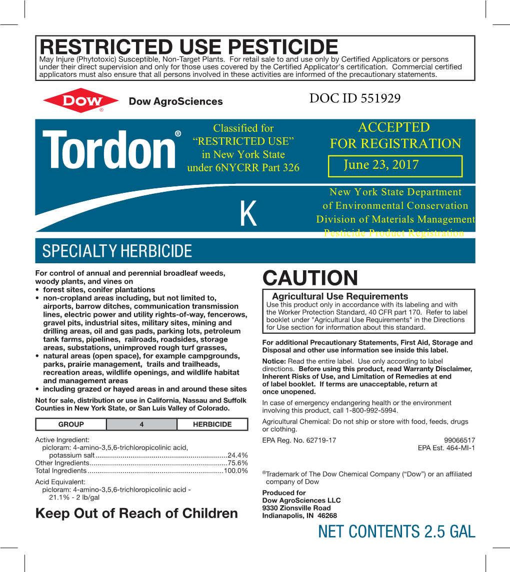 Caution Restricted Use Pesticide