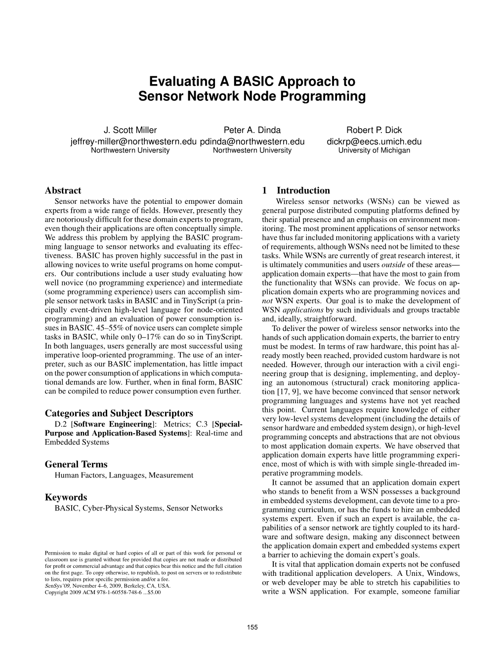 Evaluating a BASIC Approach to Sensor Network Node Programming