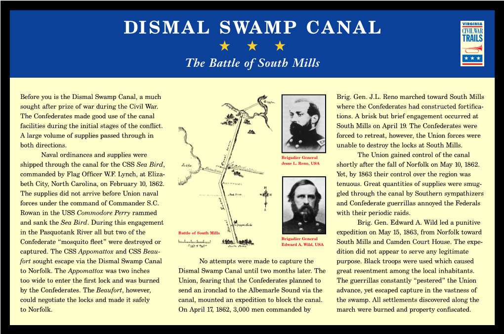 DISMAL SWAMP CANAL ★★★ the Battle of South Mills