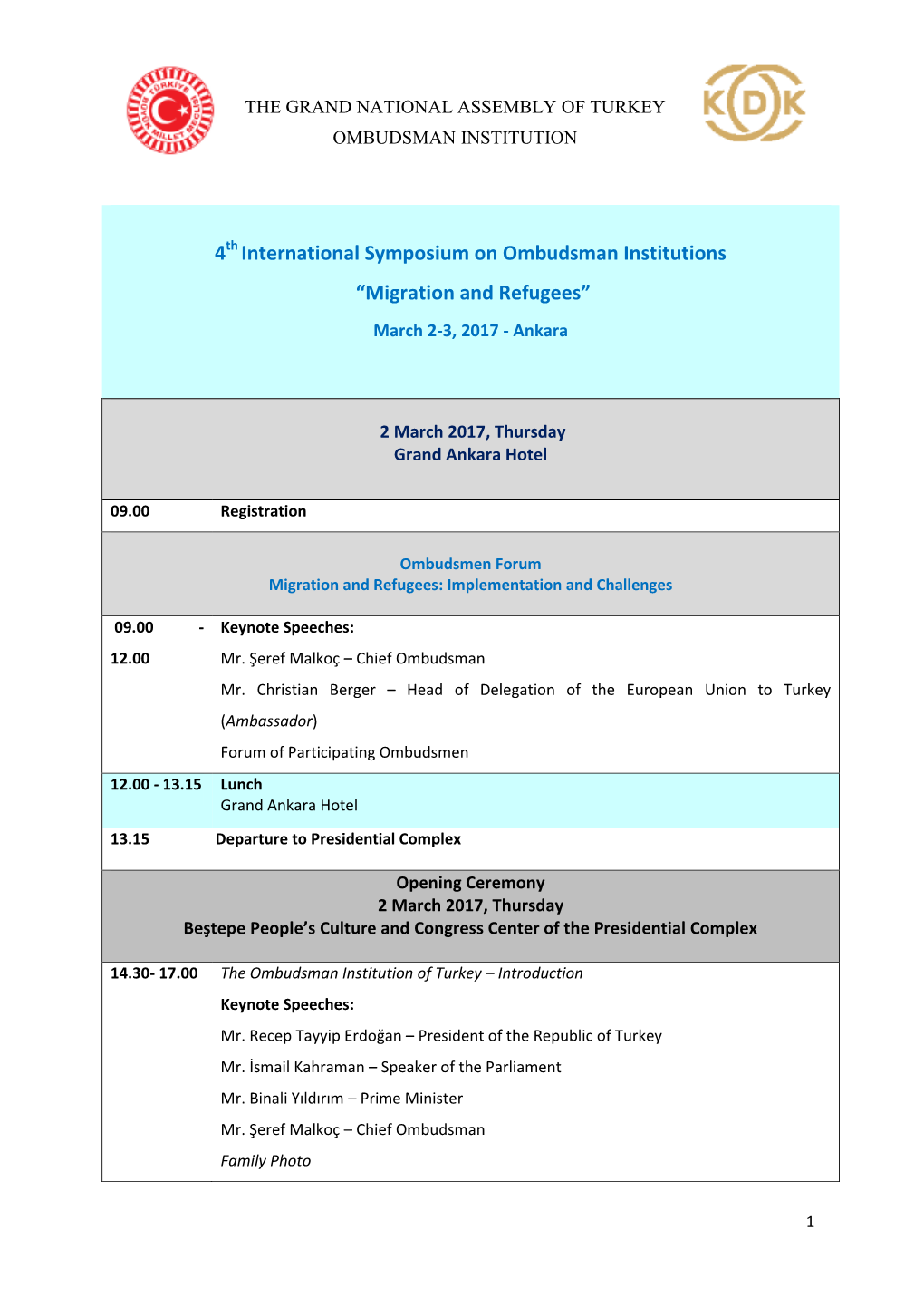 4 International Symposium on Ombudsman Institutions “Migration