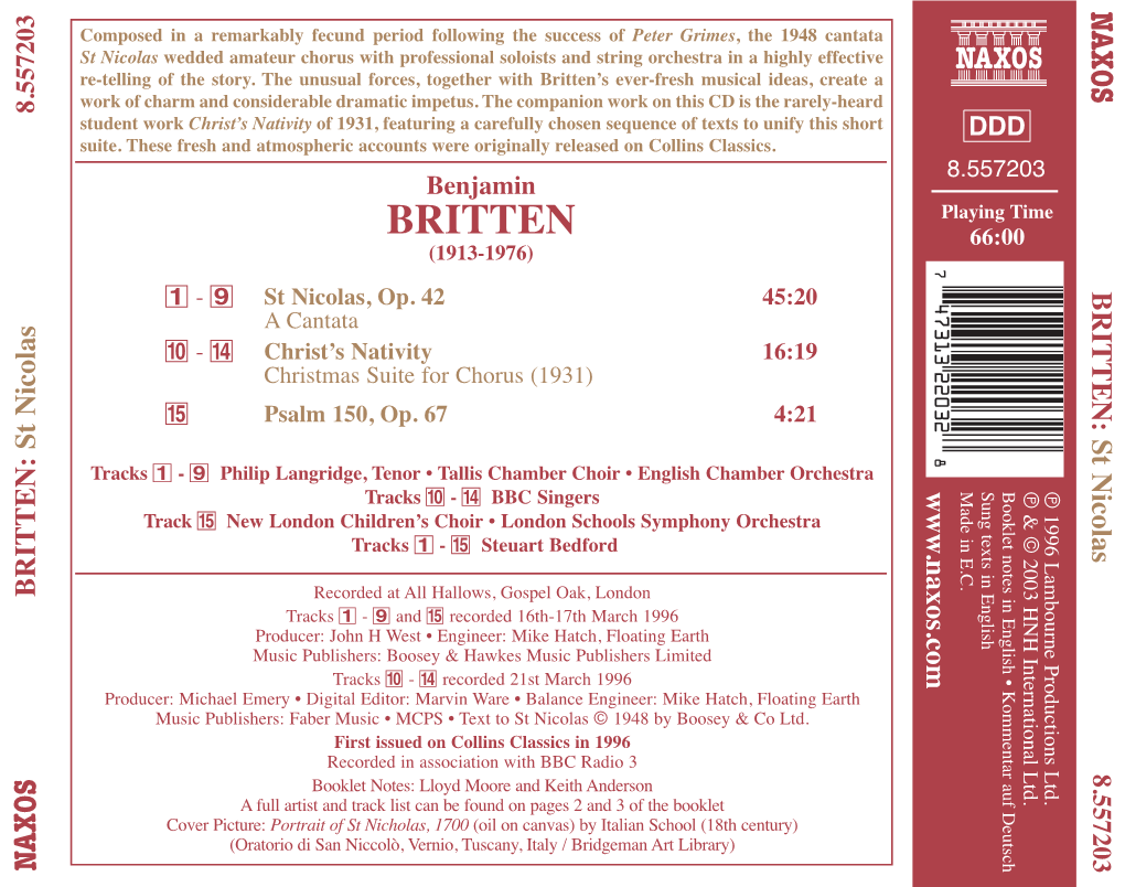Britten’S Ever-Fresh Musical Ideas, Create a Work of Charm and Considerable Dramatic Impetus