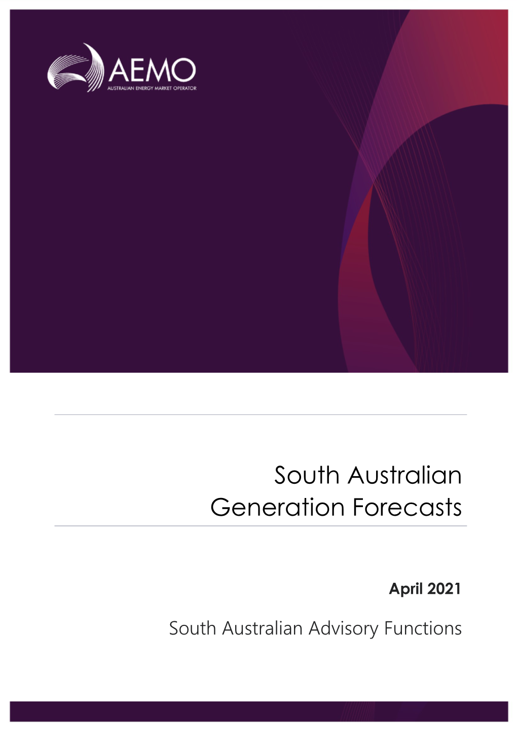 South Australian Generation Forecasts