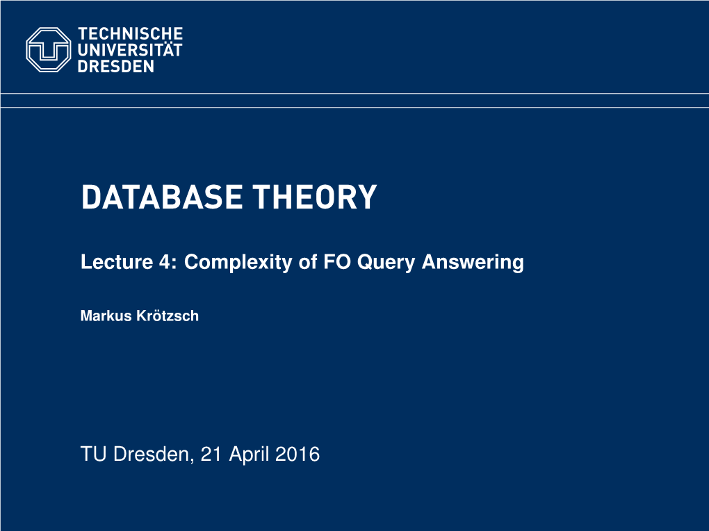 Database Theory