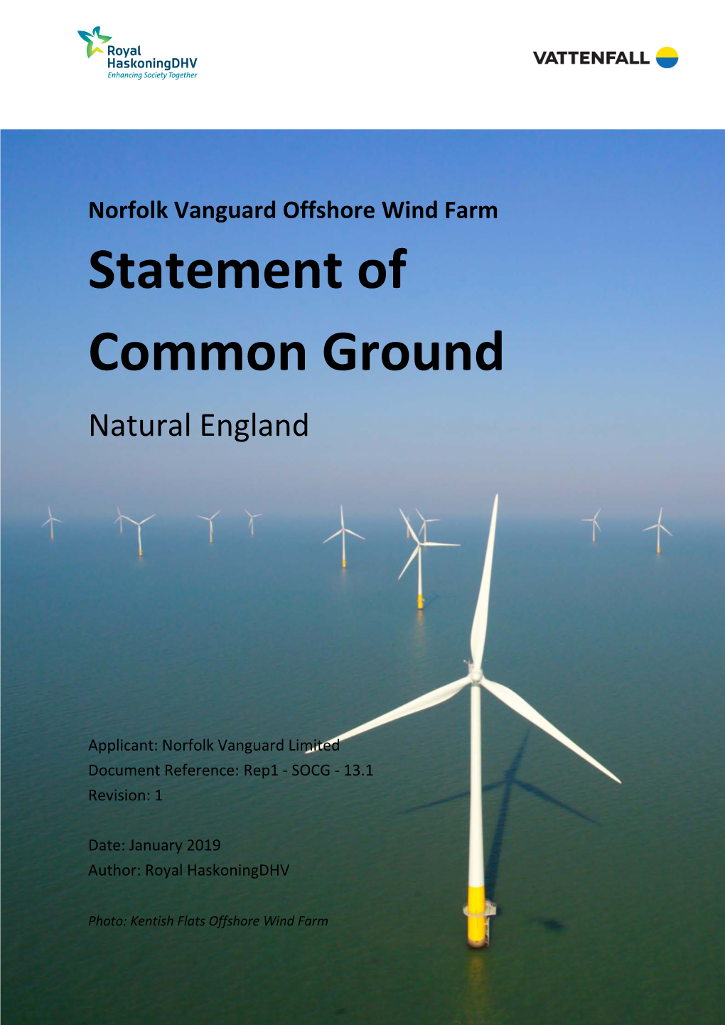 Norfolk Vanguard Offshore Wind Farm Statement of Common Ground Natural England