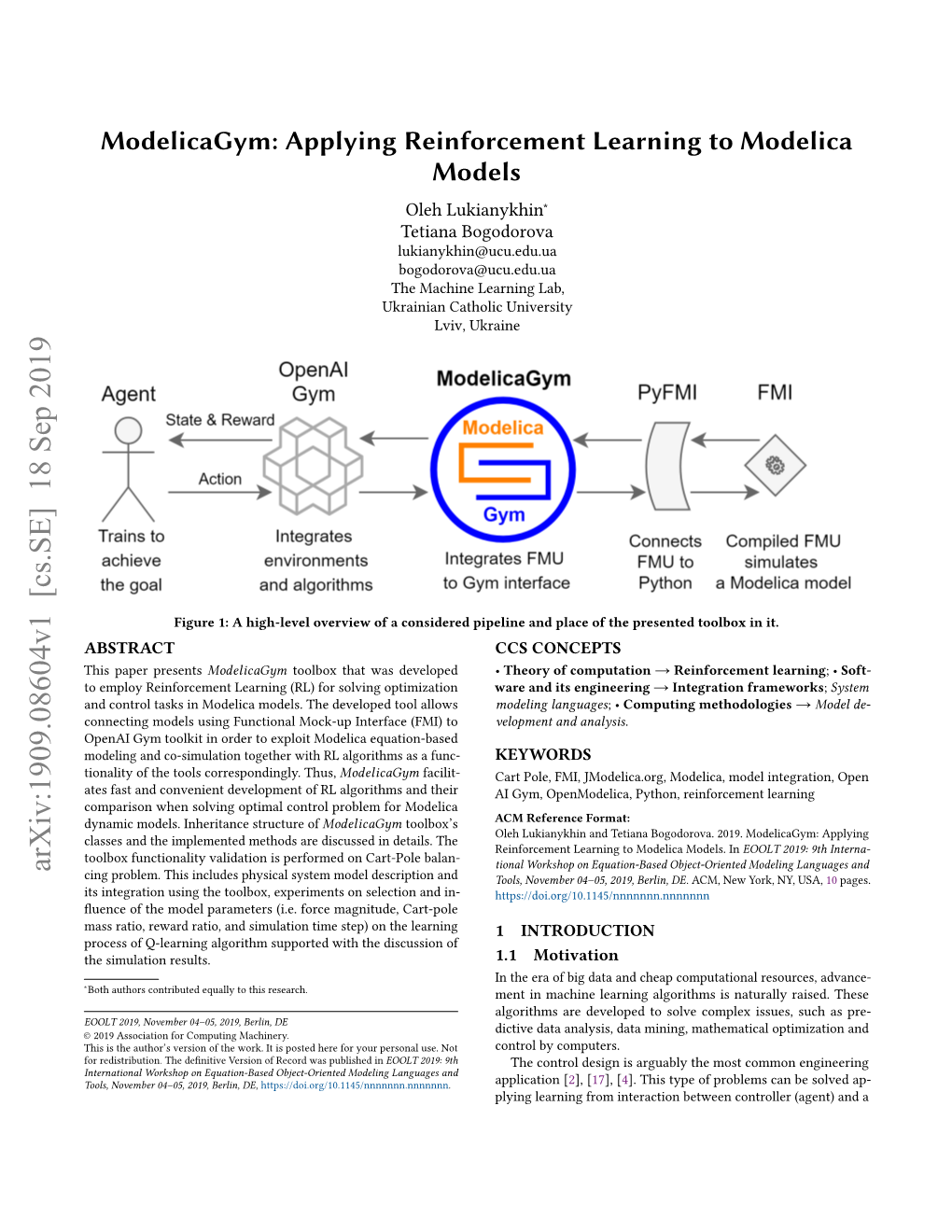 Applying Reinforcement Learning to Modelica Models