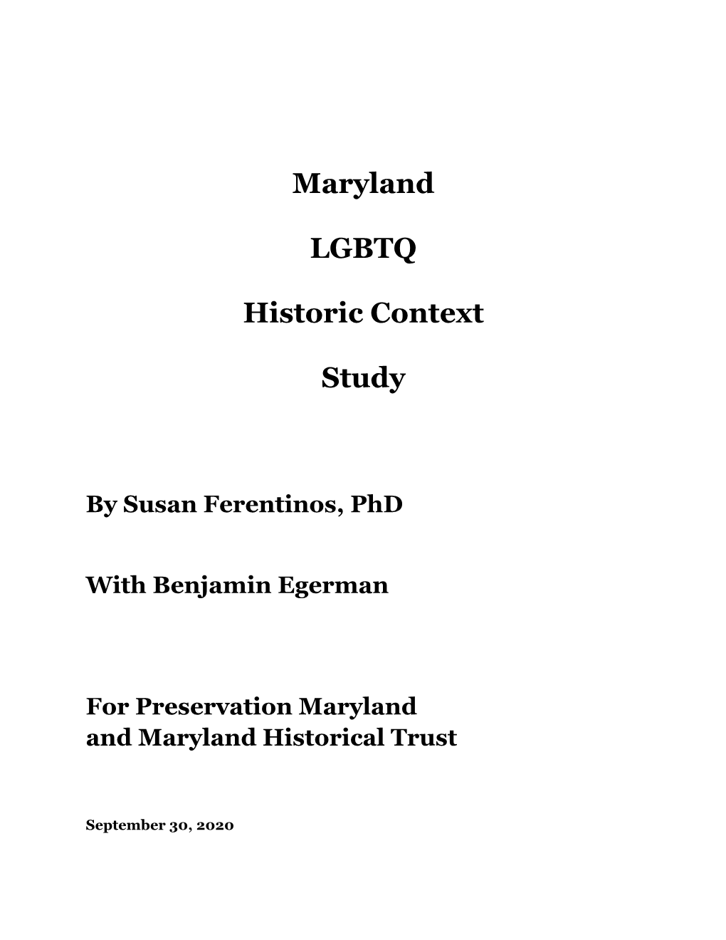 Maryland LGBTQ Historic Context Study Has Roots in an Earlier Project