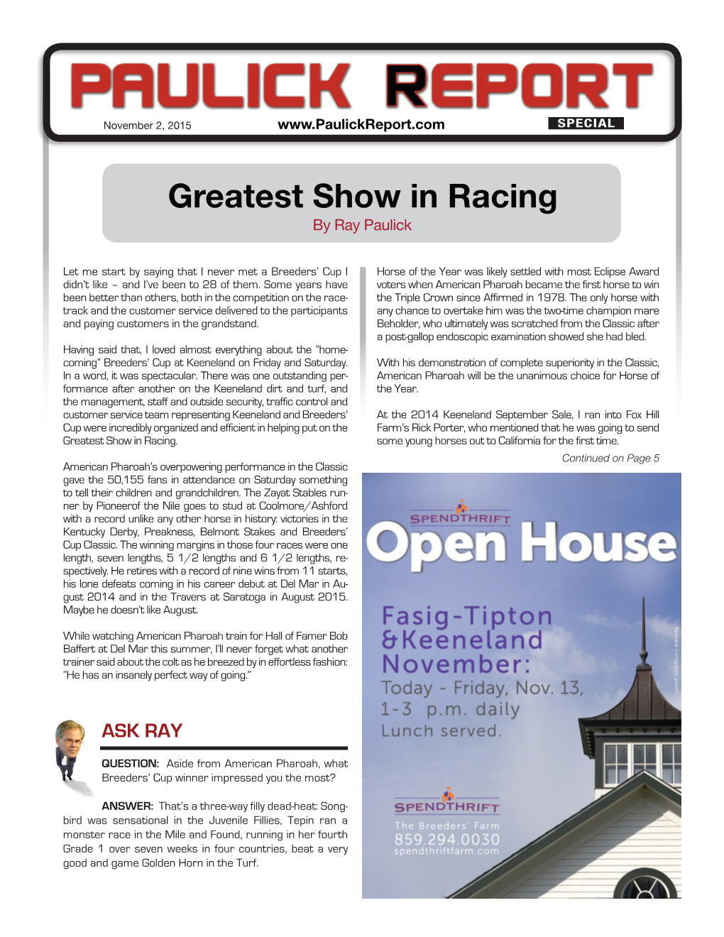 Greatest Show in Racing by Ray Paulick