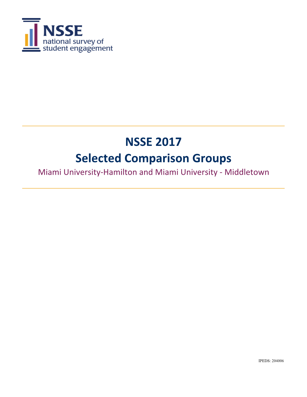 NSSE17 Selected Comparison Groups (Miami-Hamilton).Xlsx