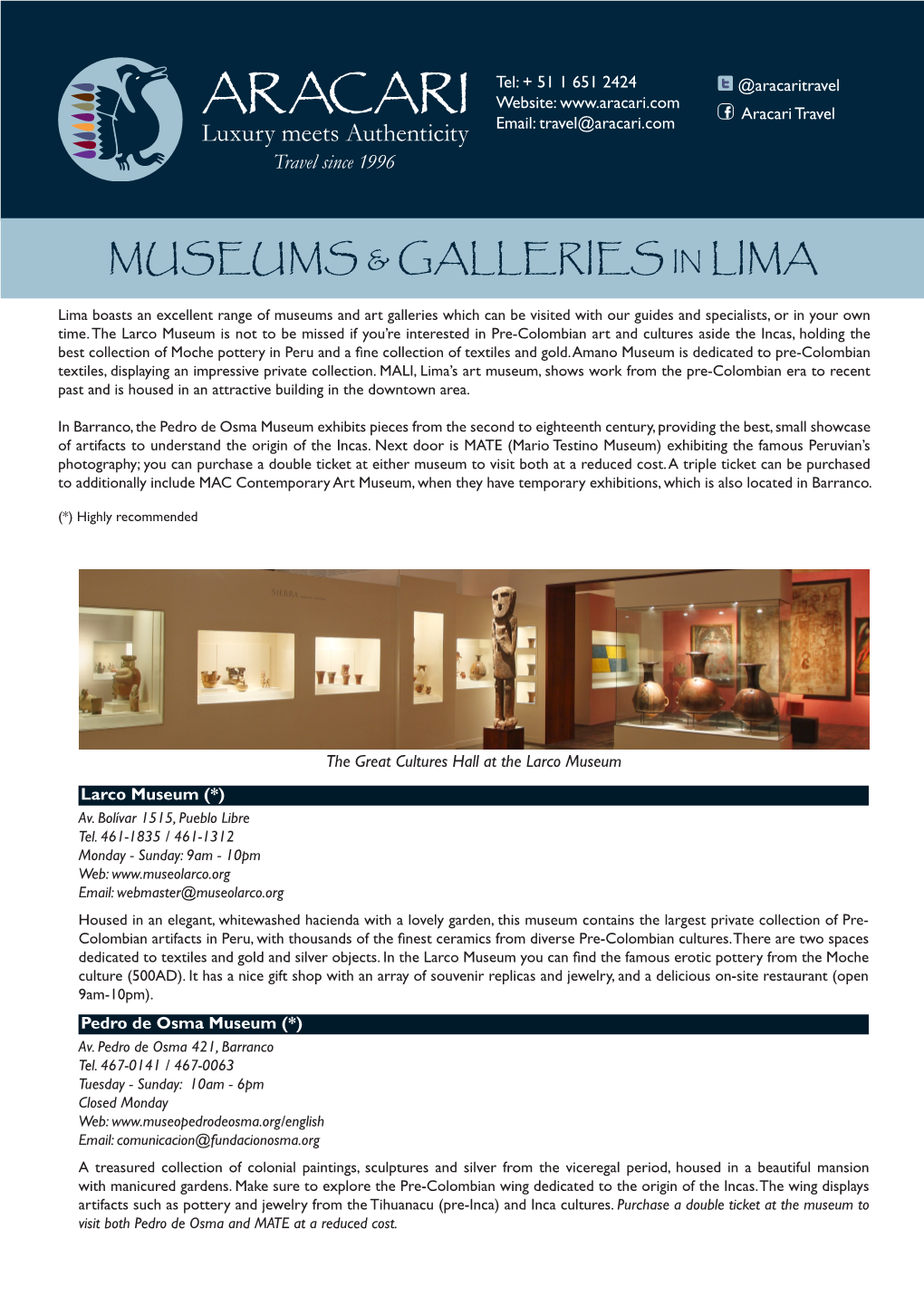 Museums and Galleries in Lima.Indd