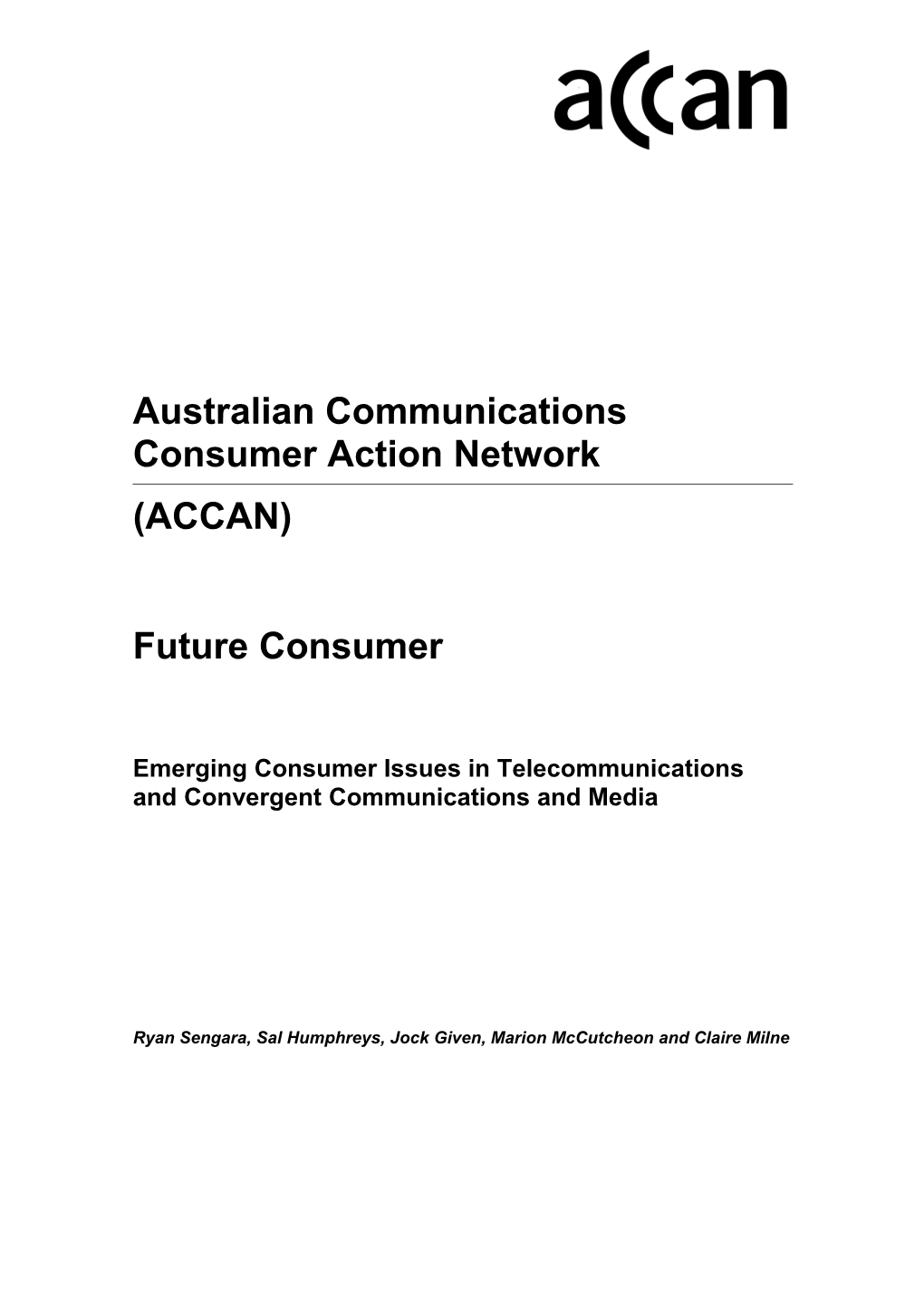 ACCAN Customer Service Project (Final Report 27 May 2009)