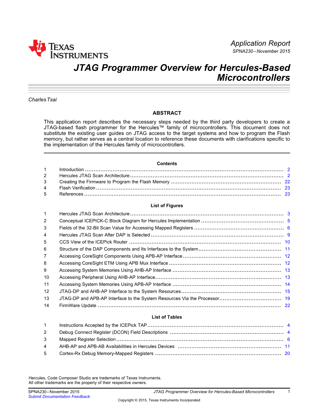 JTAG Programmer Overview for Hercules-Based Microcontrollers