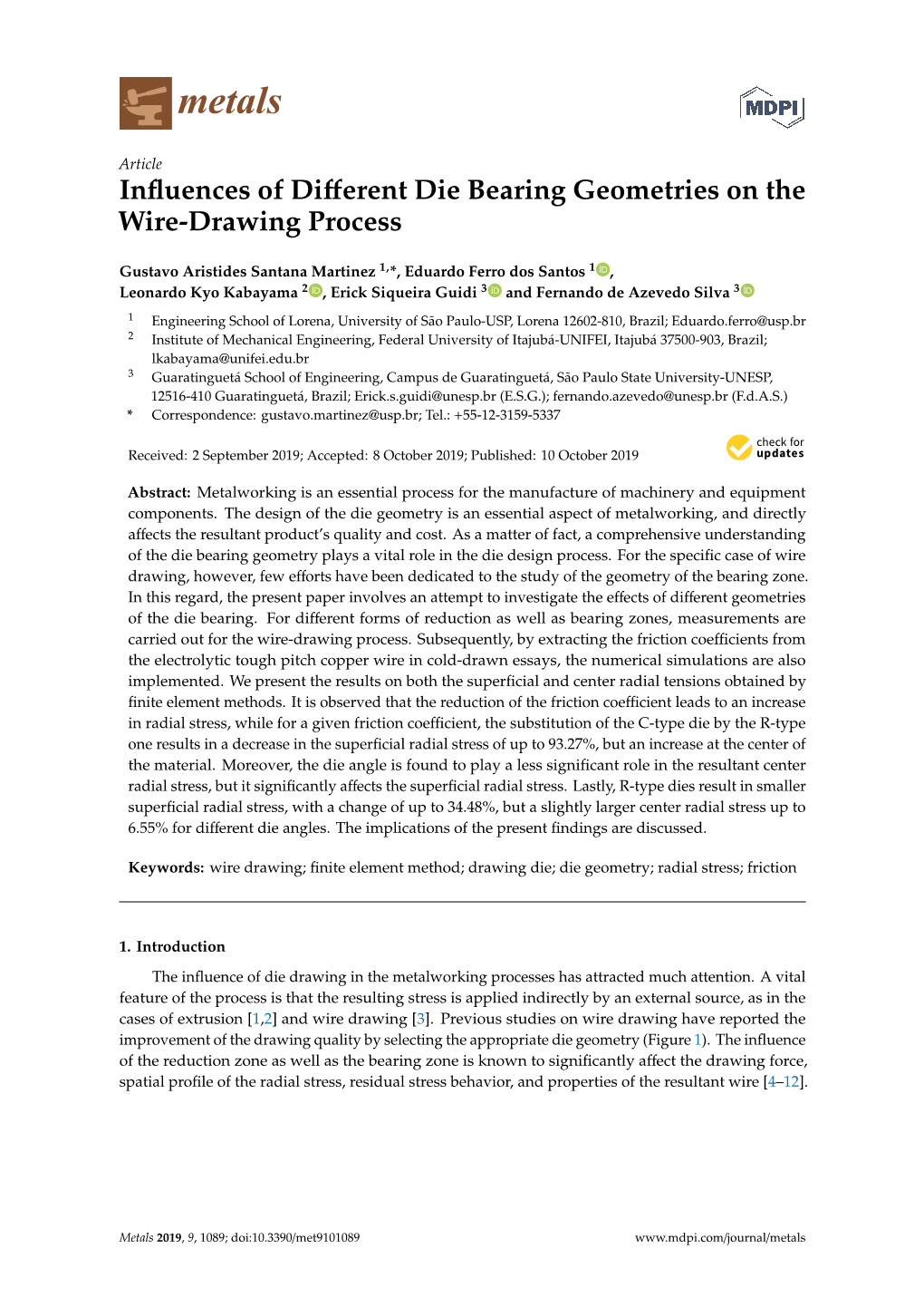 Influences of Different Die Bearing Geometries on the Wire-Drawing Process