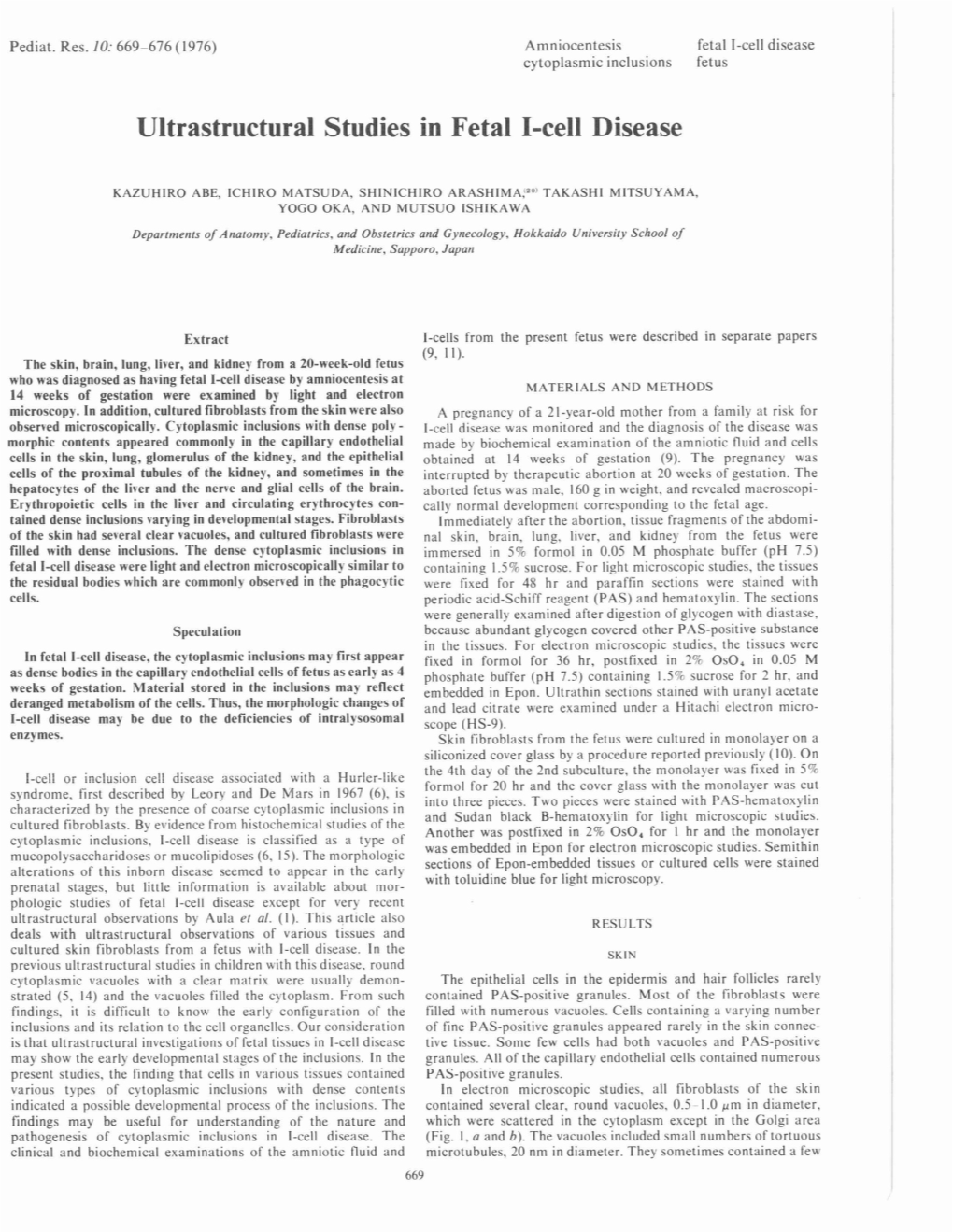 Ultrastructural Studies in Fetal I-Cell Disease