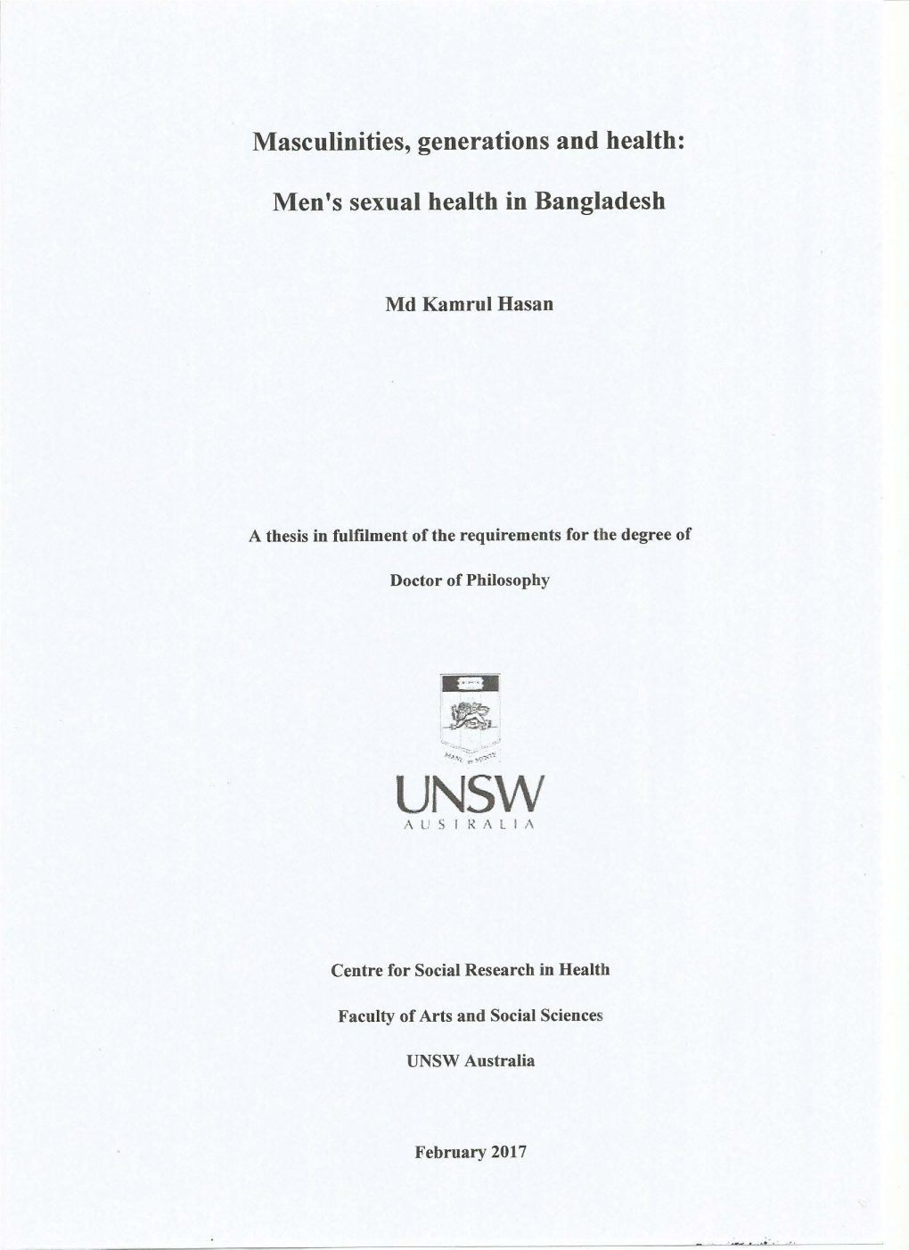 Men's Sexual Health in Bangladesh