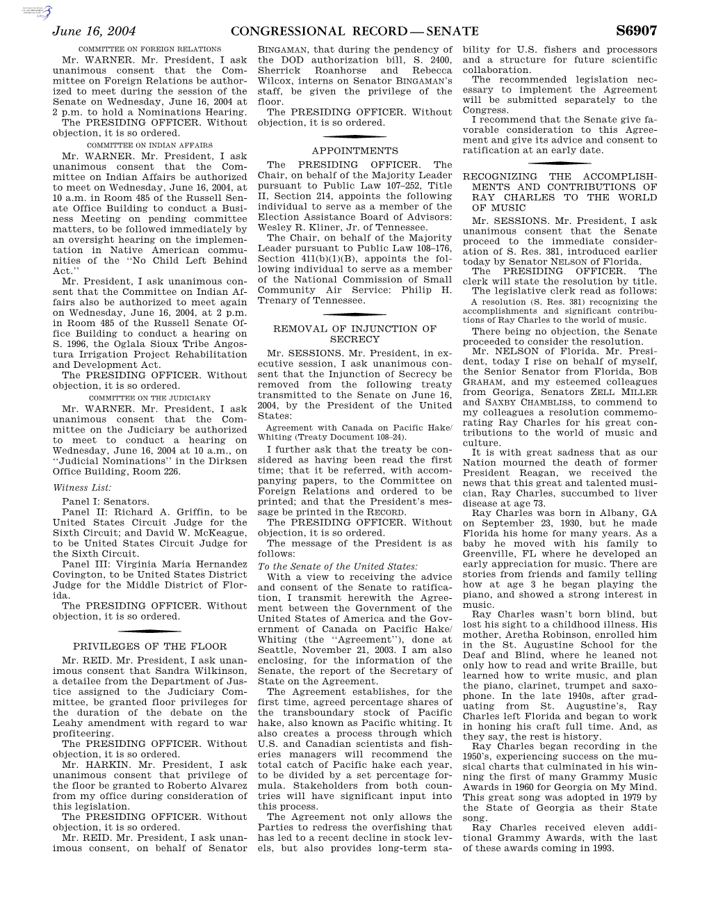 Congressional Record—Senate S6907