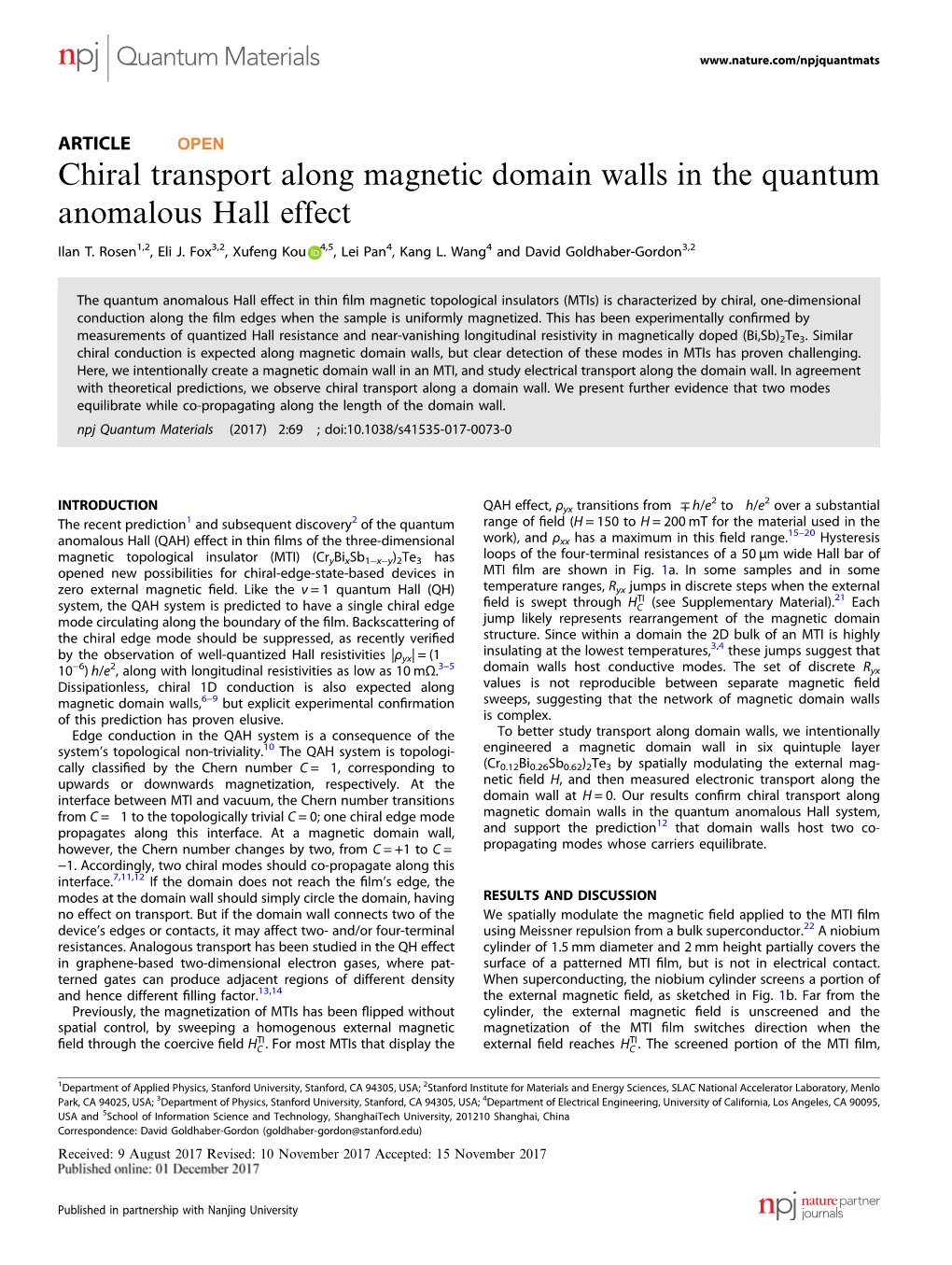 Chiral Transport Along Magnetic Domain Walls in the Quantum Anomalous Hall Effect