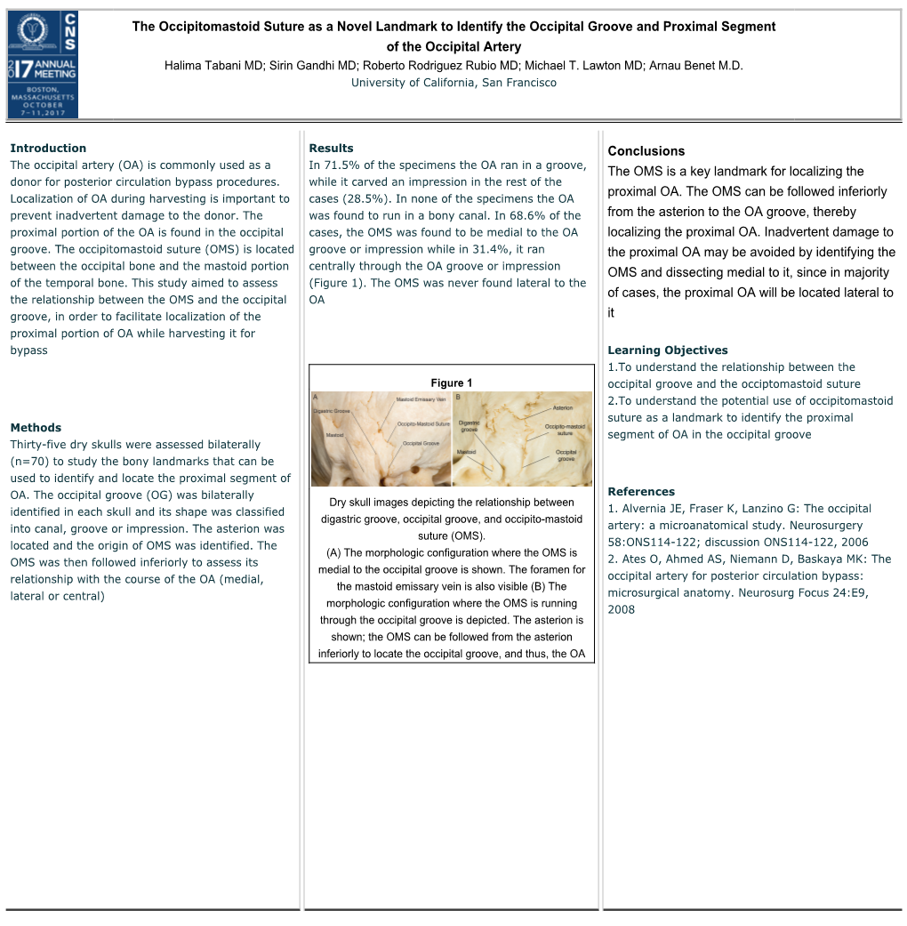 The Occipitomastoid Suture As a Novel Landmark to Identify The