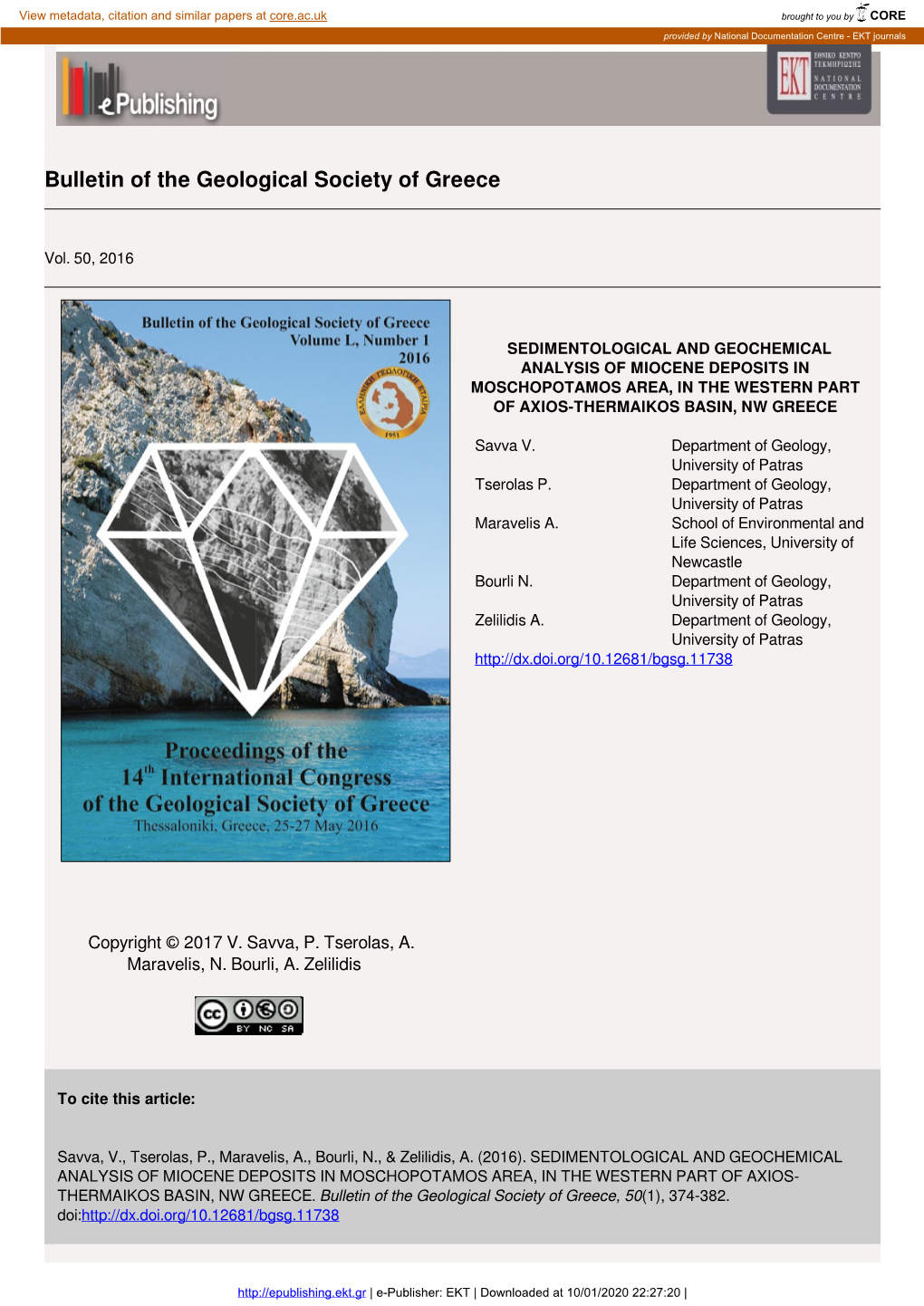 Bulletin of the Geological Society of Greece