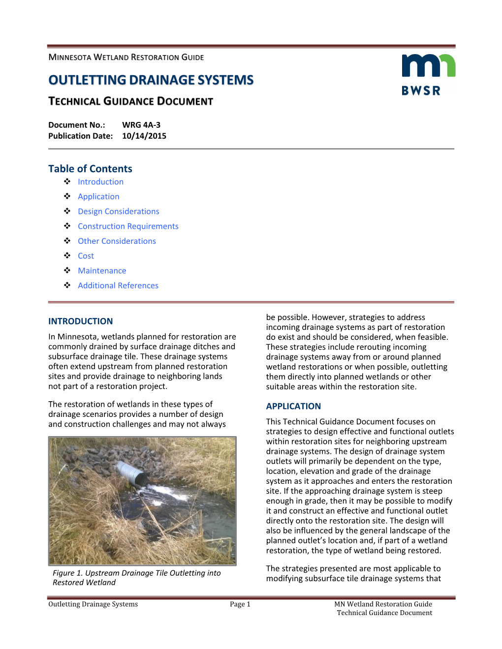 Outlettingdrainagesystems
