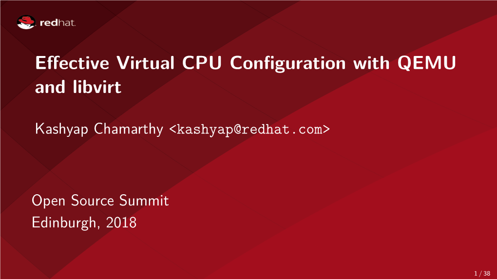 Effective Virtual CPU Configuration with QEMU and Libvirt