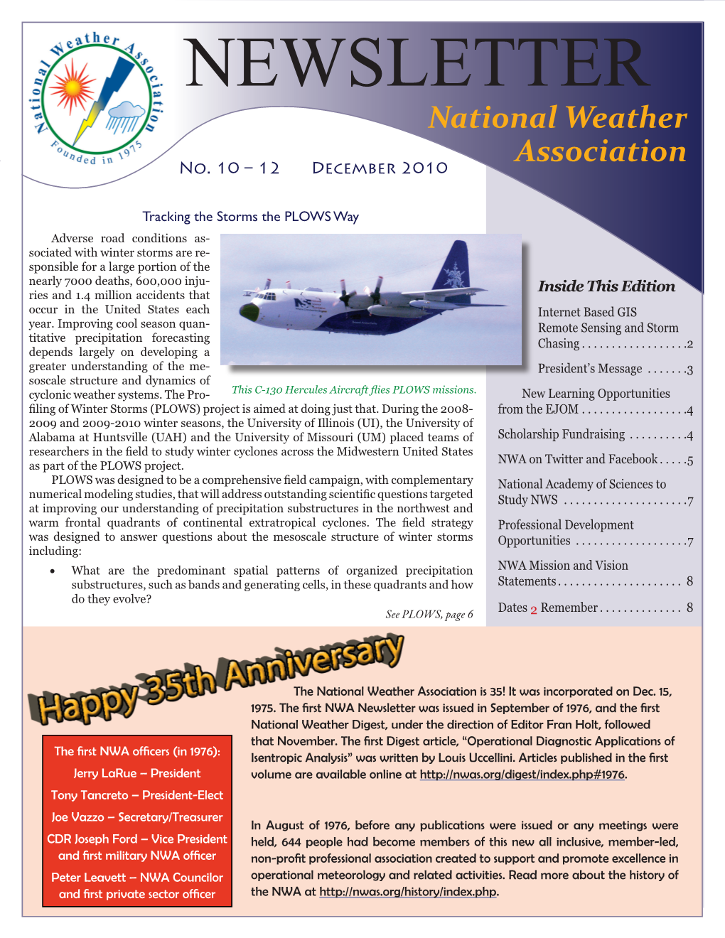 NEWSLETTER National Weather Association No