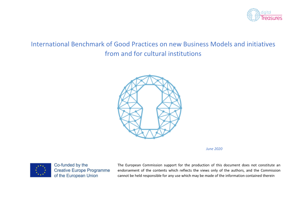 International Benchmark of Good Practices on New Business Models and Initiatives from and for Cultural Institutions