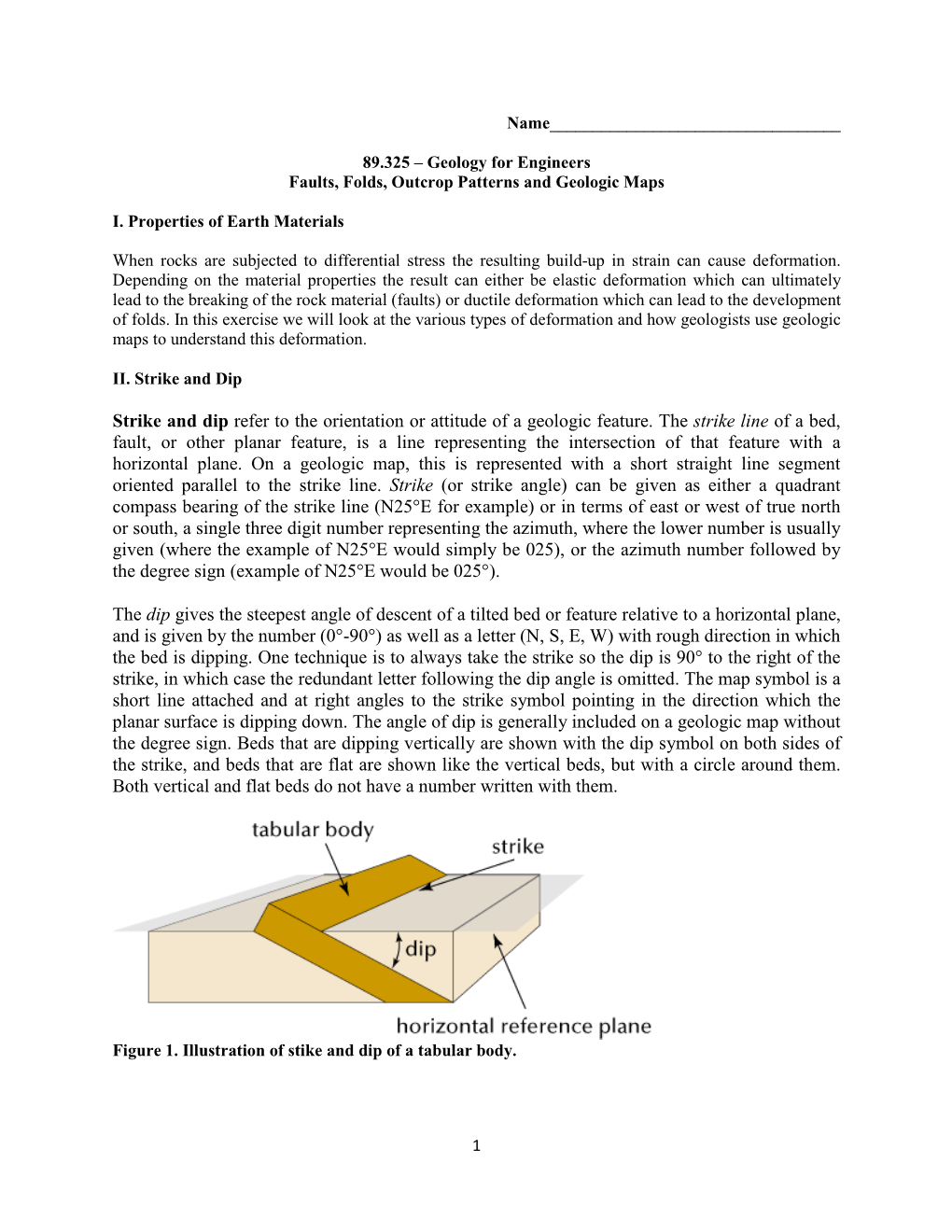 Strike and Dip Refer to the Orientation Or Attitude of a Geologic Feature. The