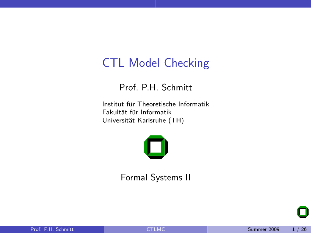 CTL Model Checking