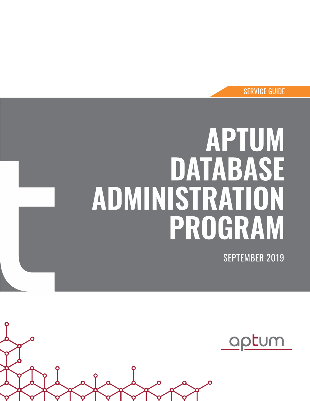 Aptum Database Administration Program September 2019 Overview