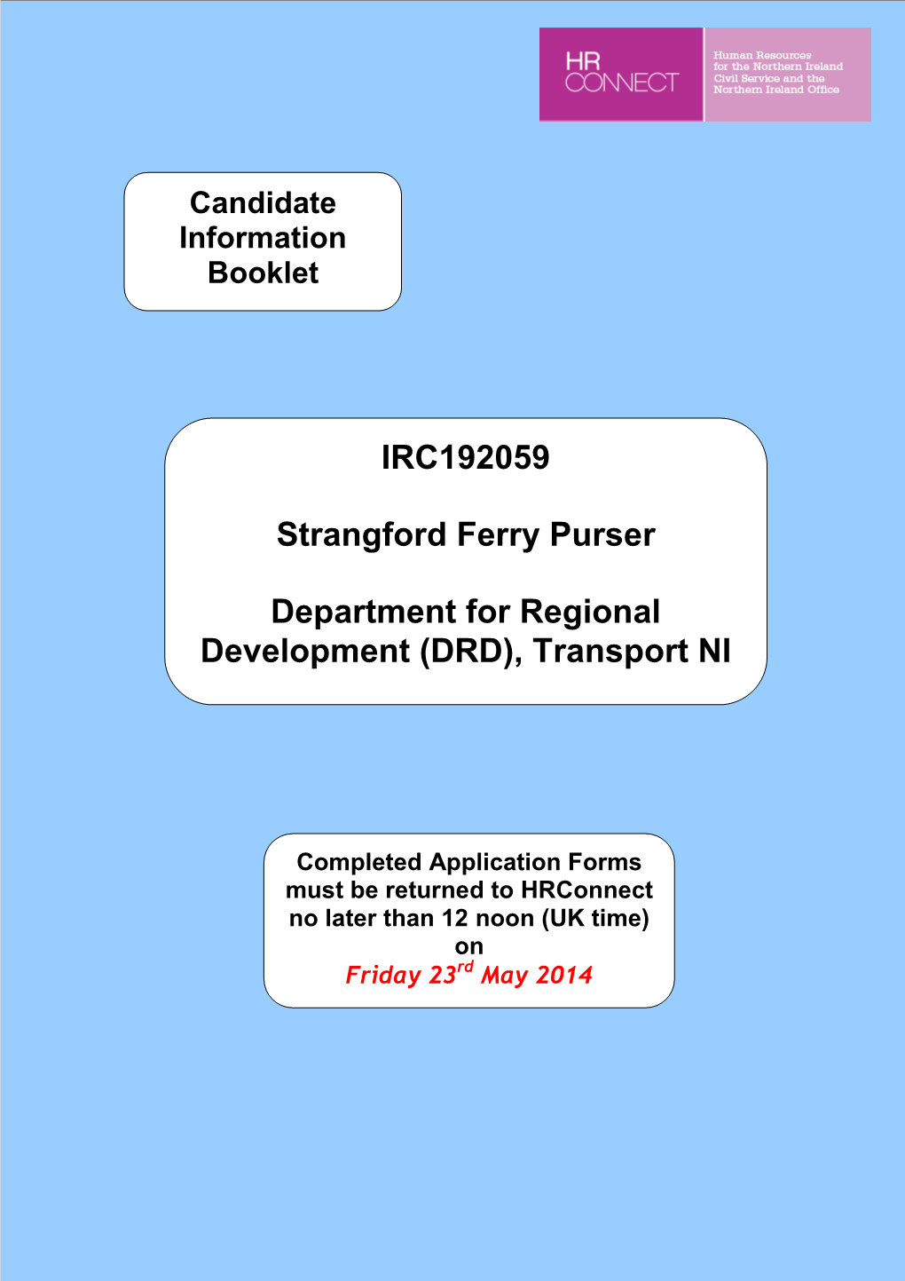 IRC192059 Strangford Ferry Purser Department for Regional