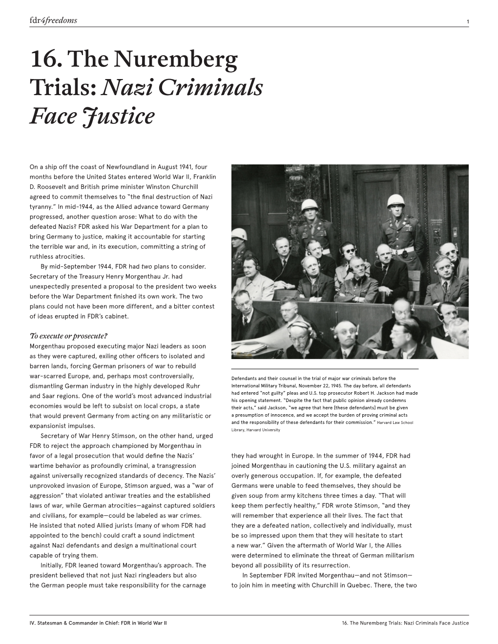 16. the Nuremberg Trials: Nazi Criminals Face Justice