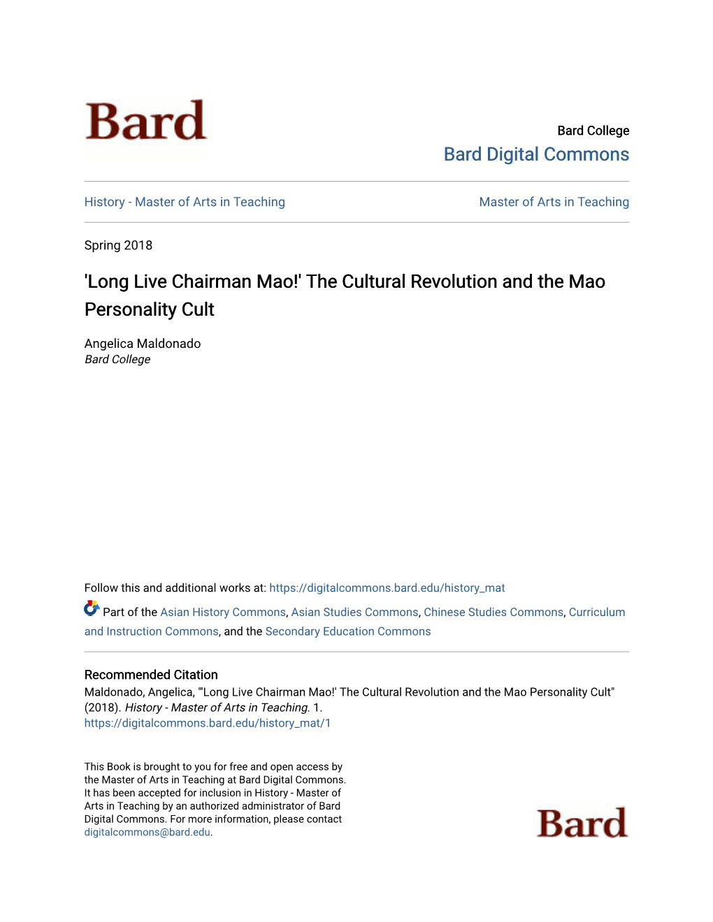 The Cultural Revolution and the Mao Personality Cult