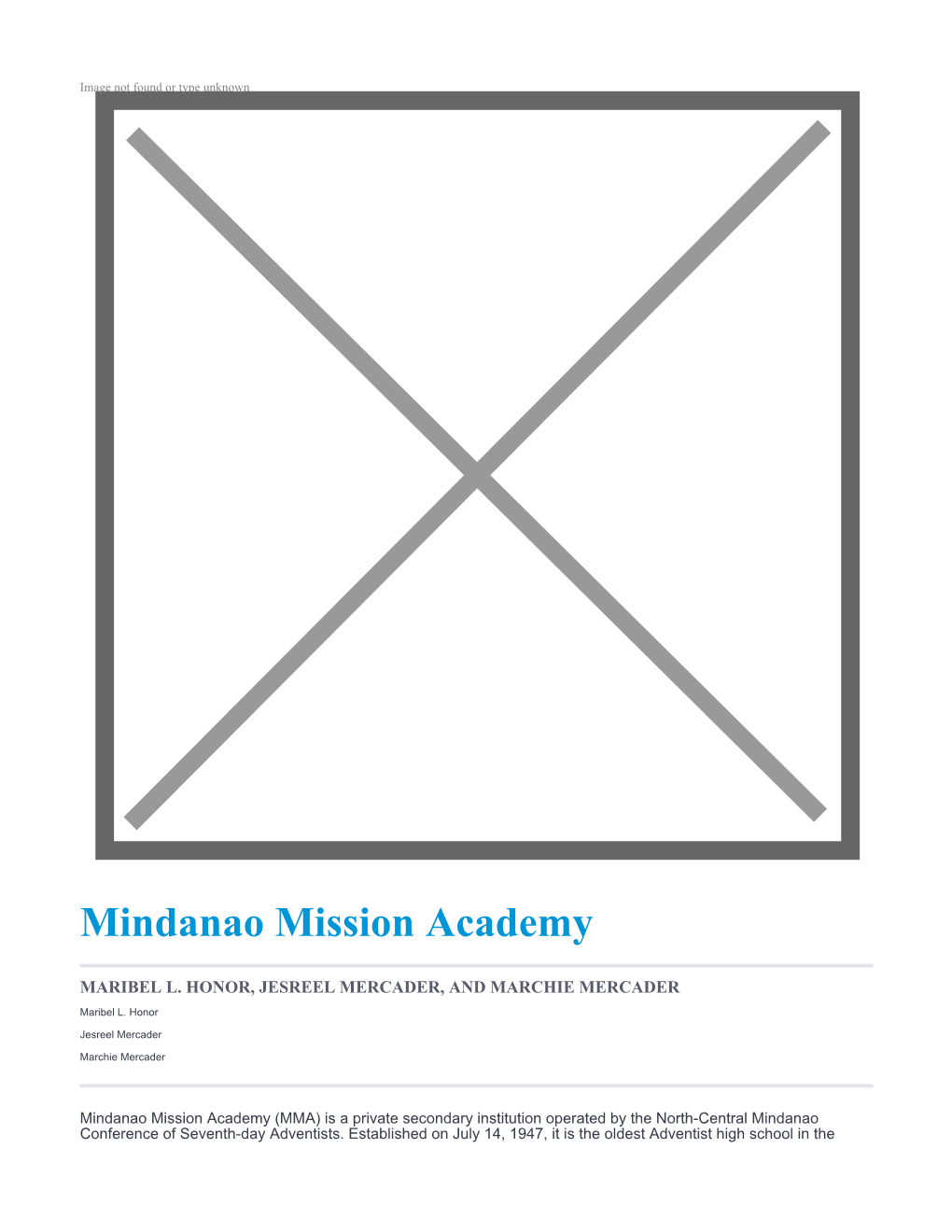 Mindanao Mission Academy