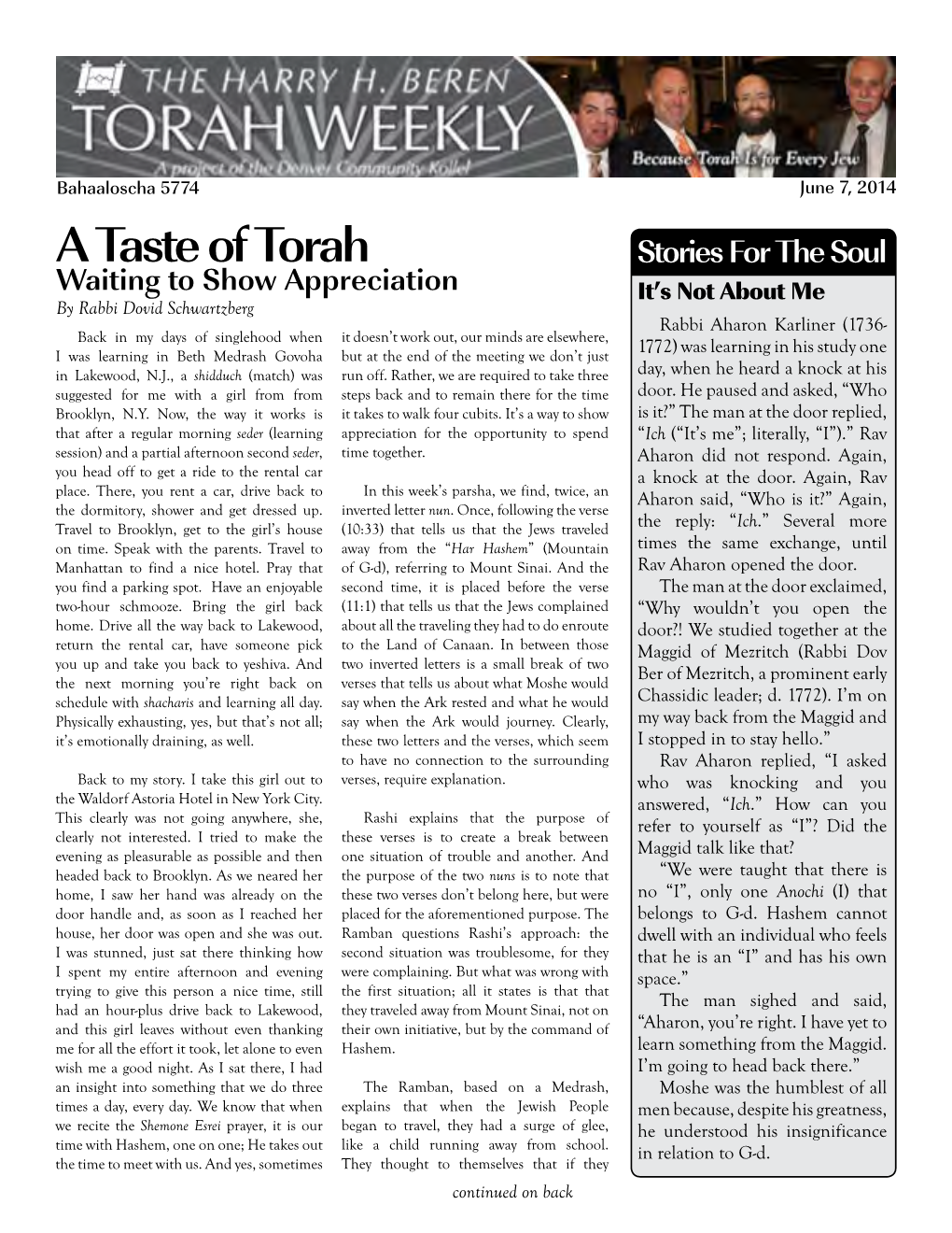 A Taste of Torah