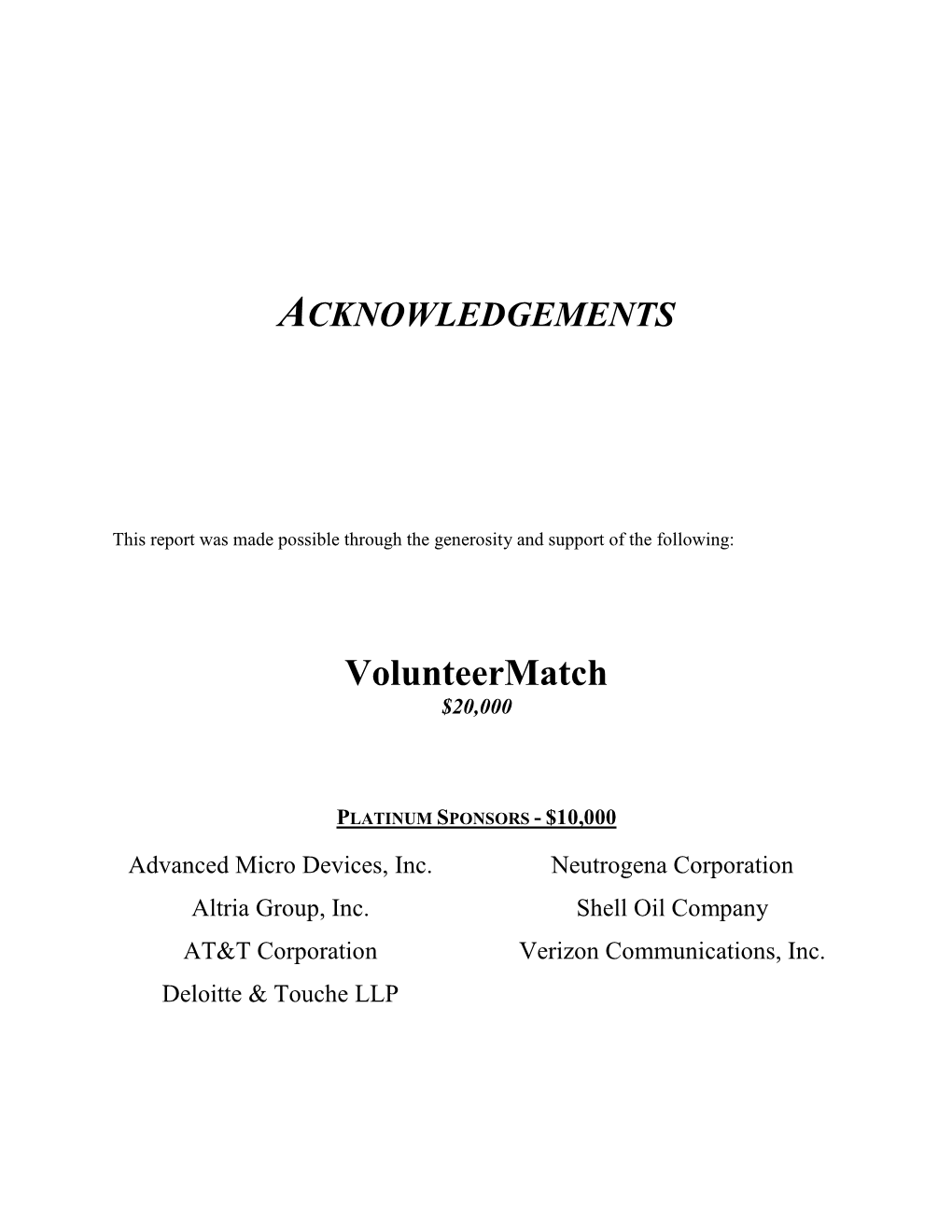 Volunteermatch $20,000